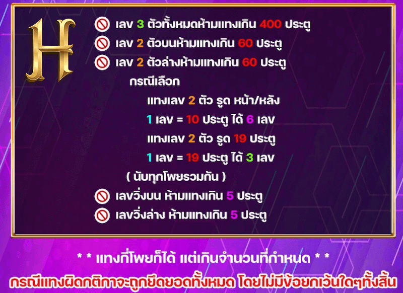 กติกา และ ข้อบังคับ หวยดีดี