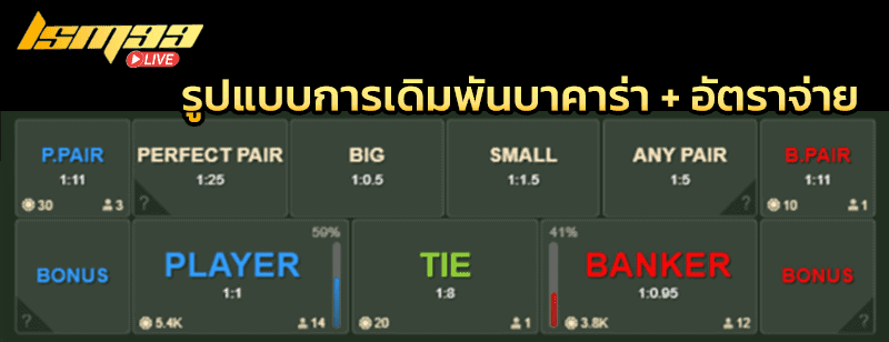 รูปแบบการแทงบาคาร่า